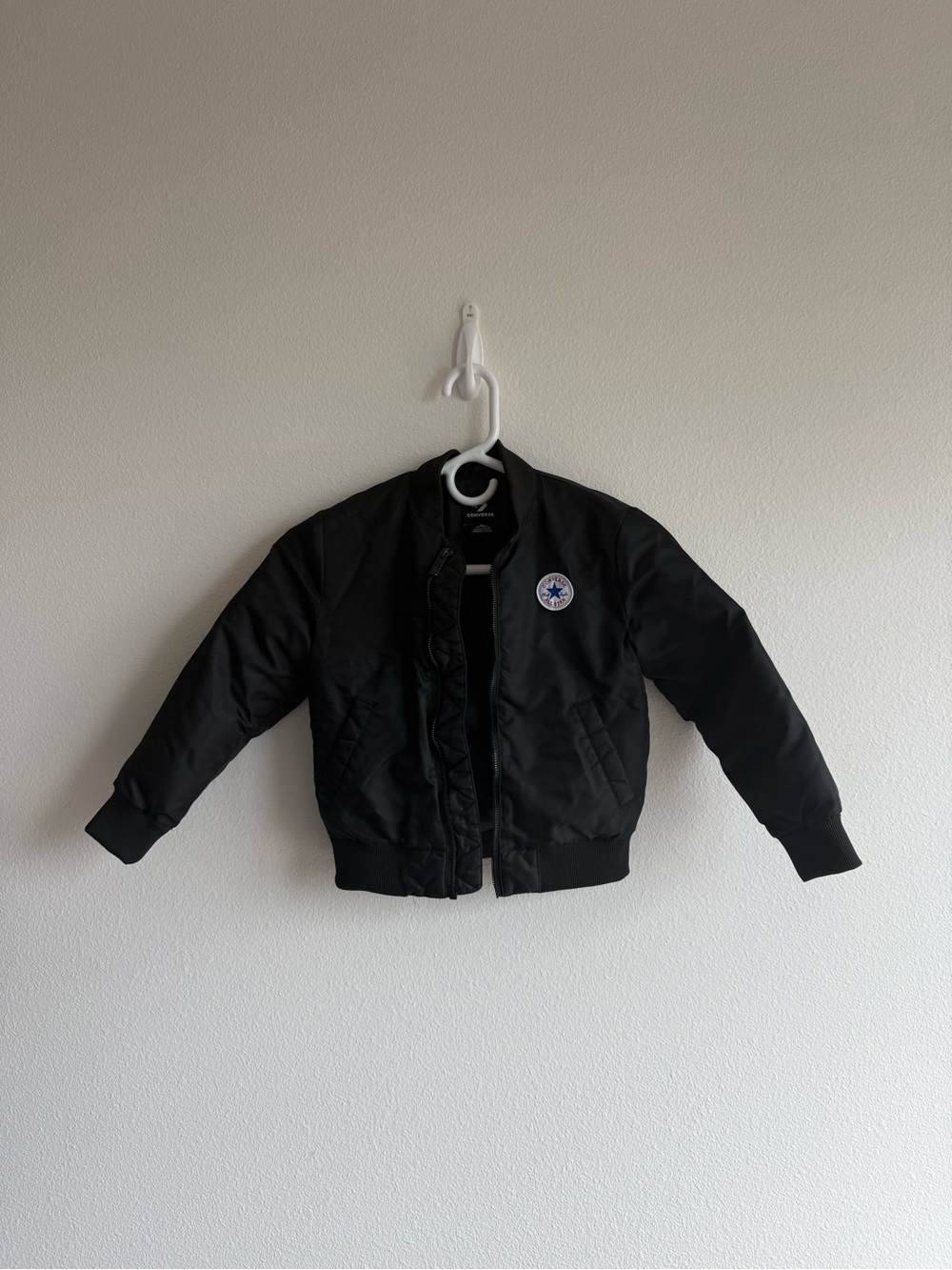 Converse All Star Kids Black Zip Bomber Jacket Size 5